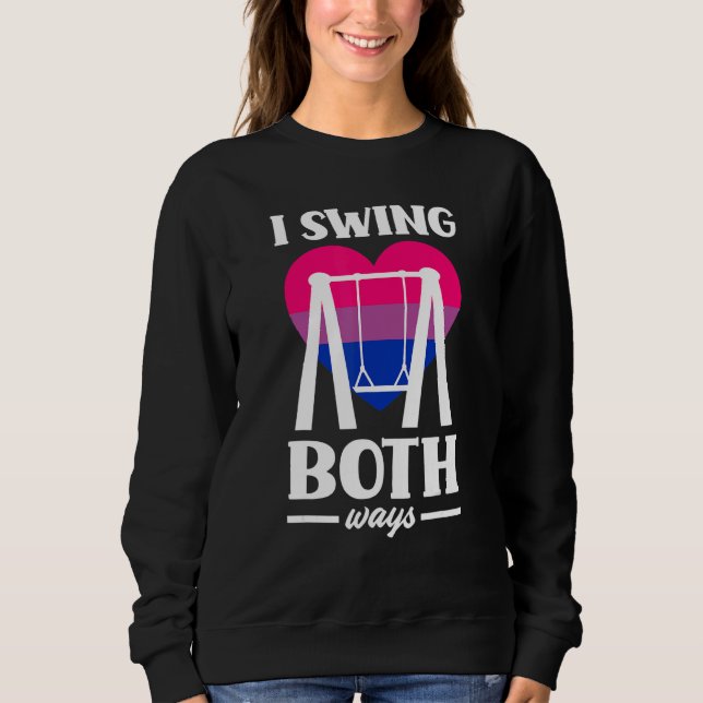 Sweatshirt Je balance des deux côtés Drapeau de fierté Bi drô (Devant)