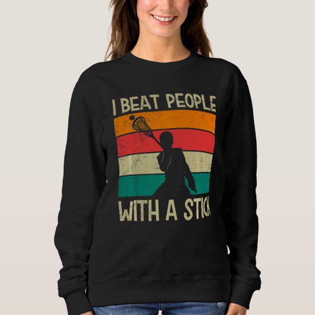 Sweatshirt Je Bats Les Gens Avec Un Bâton De Crosse Hommes De (Devant)