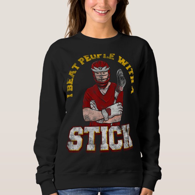 Sweatshirt Je Bats Les Gens Avec Un Lecteur De Crosse À Bâton (Devant)