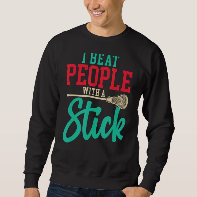 Sweatshirt Je Bats Les Gens Avec Un Lecteur De Crosse À Bâton (Devant)