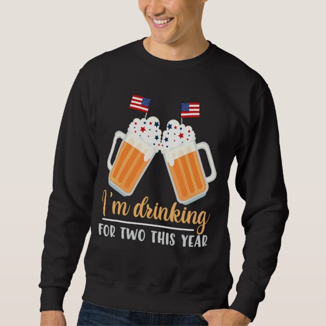 Sweatshirt Je bois pour deux cette année de grossesse (Devant)