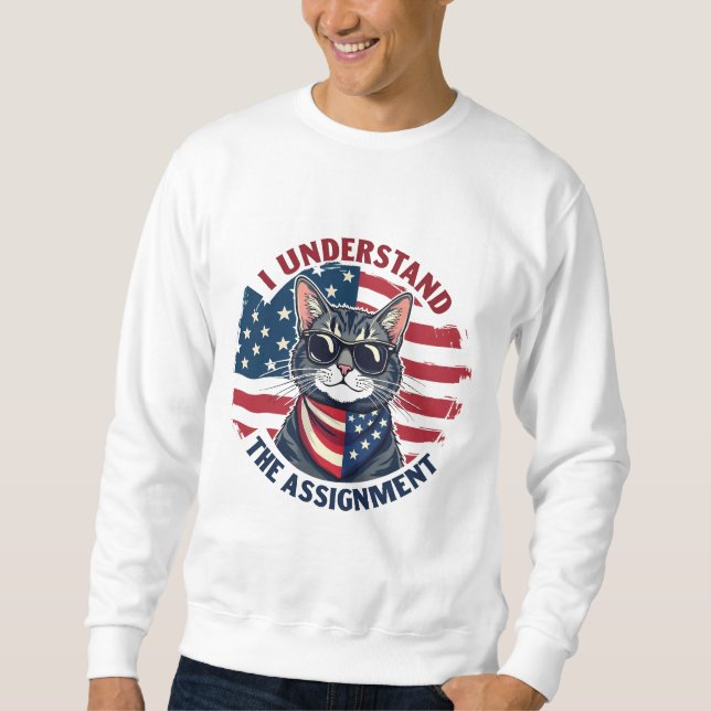 Sweatshirt Je comprends l'affectation Harris Walz Cat Lady (Devant)