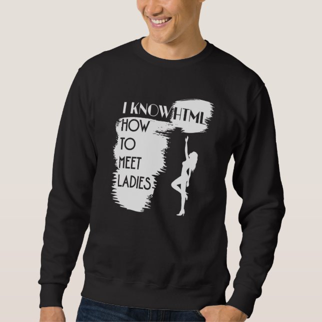Sweatshirt Je connais HTML Comment rencontrer des femmes pour (Devant)