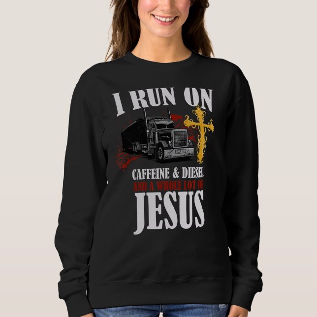 Sweatshirt Je Coure Sur Diesel Caffeine & Jesus Christian Tru (Devant)