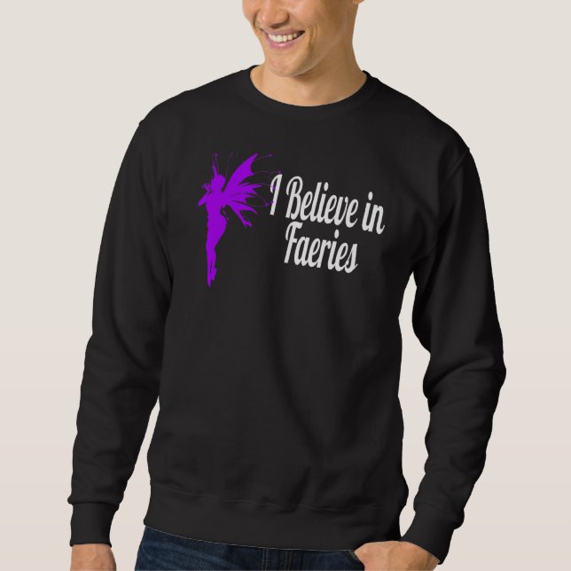 Sweatshirt Je Crois En Féeries Jolie Silhouette Rose Fée (Devant)
