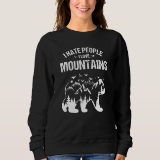 Sweatshirt Je déteste les gens, j'aime les montagnes Sarcast