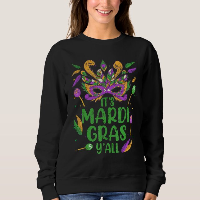 Sweatshirt Je Déteste Sa Célébration Du Carnaval De Mardi Gra (Devant)