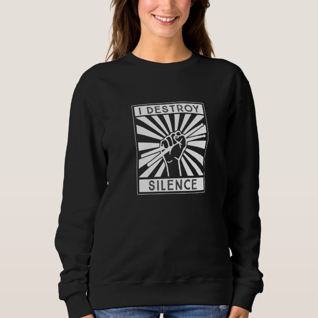 Sweatshirt Je Détruis Silence Drum Set Drum Player Drummer (Devant)