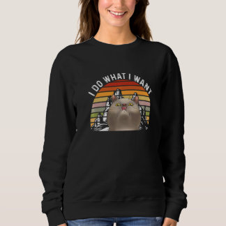 Sweatshirt Je fais ce que je veux Retro Chat Vintage Chat