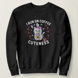 Sweatshirt Je fonctionne au café et à la douceur, joli design