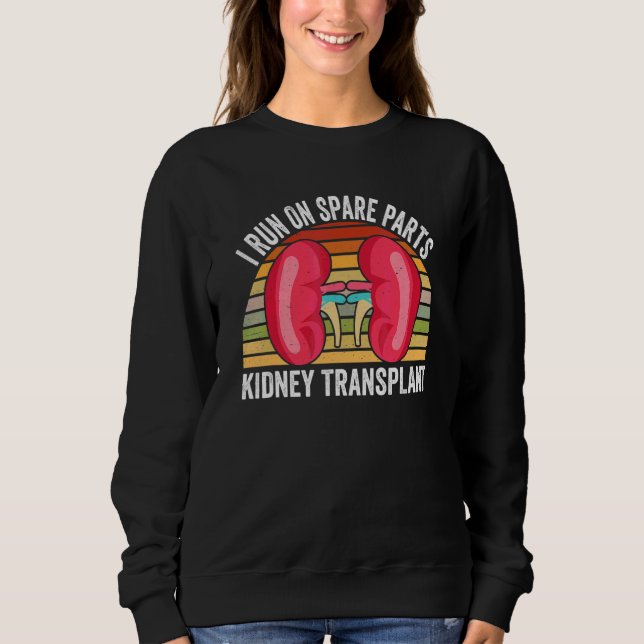 Sweatshirt Je fonctionne avec des pièces de rechange Don de r (Devant)