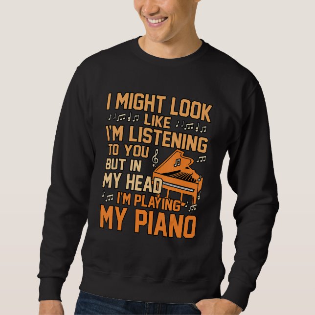 Sweatshirt Je joue à mon professeur de musique pianiste lecte (Devant)