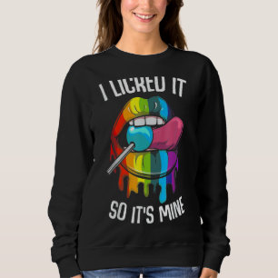 Sweatshirt Je L'Ai Laissé Donc Ses Lèvres Arc-En-Ciel De Mine