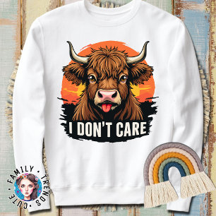 Sweatshirt Je M'en Fous Vache Highland Mignonne
