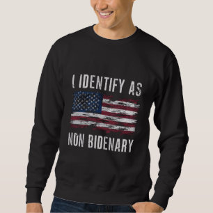 Sweatshirt Je m'identifie comme un drapeau américain patrioti