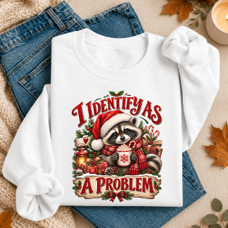 Sweatshirt Je m'identifie comme un problème Raton laveur de N