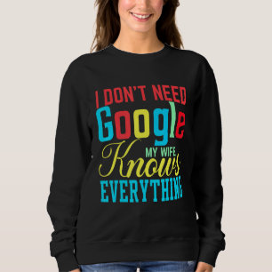 Sweatshirt Je n'ai pas besoin de Google Ma femme sait tout la