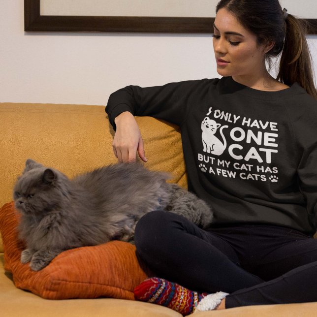 Sweatshirt Je N'Ai Qu'Un Chat (cat sweatshirt for women)