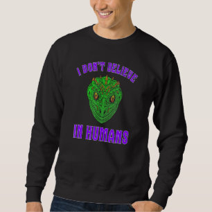 Sweatshirt Je Ne Crois Pas En Humains Vert Alien Républicain
