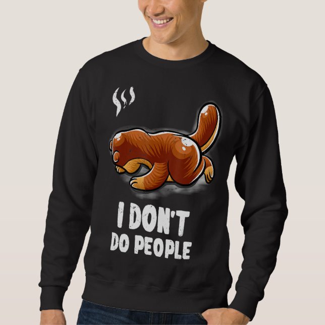 Sweatshirt Je ne fais pas les gens introverti dort Nerd Otter (Devant)