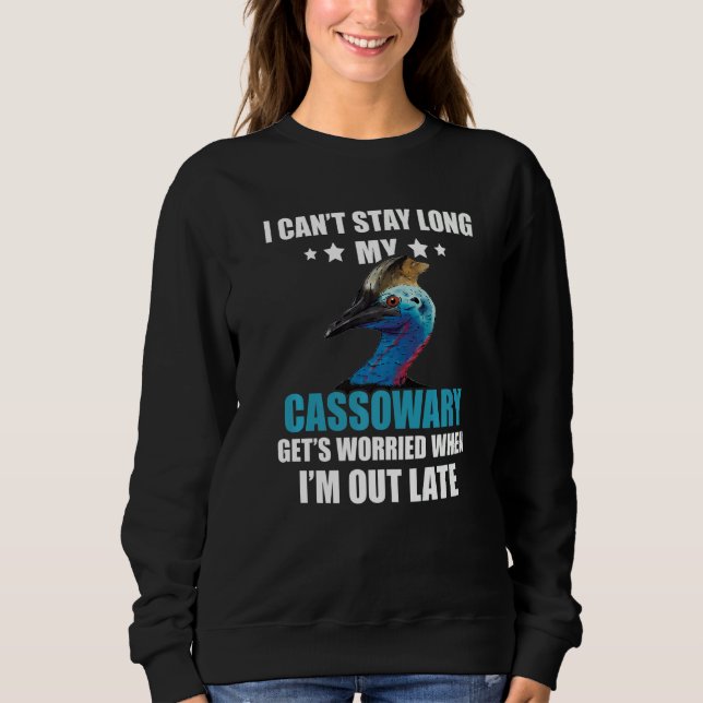 Sweatshirt Je ne peux pas rester longtemps Casque d'oiseau Ca (Devant)