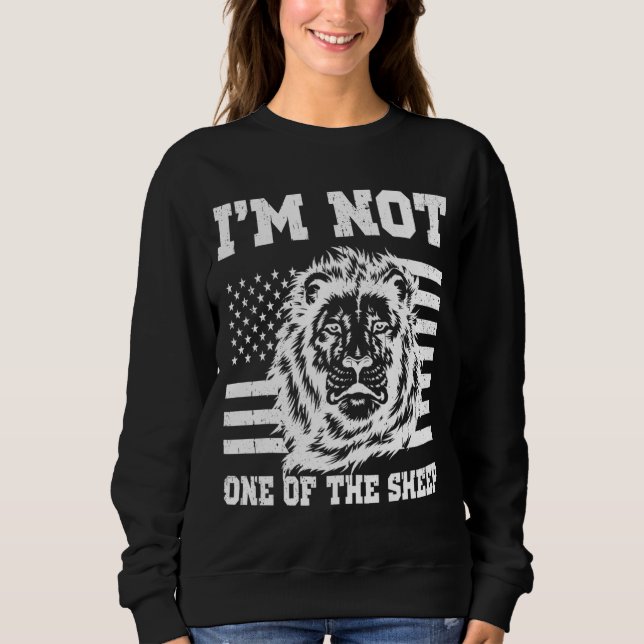 Sweatshirt Je ne suis pas l'un des Sheep American Flag Patrio (Devant)