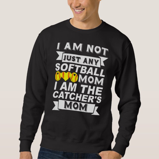 Sweatshirt Je ne suis pas n'importe quelle maman de softball  (Devant)