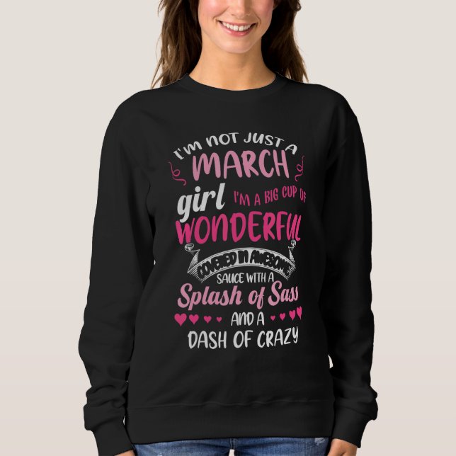 Sweatshirt Je ne suis pas qu'une fille de mars à l'eau de ros (Devant)
