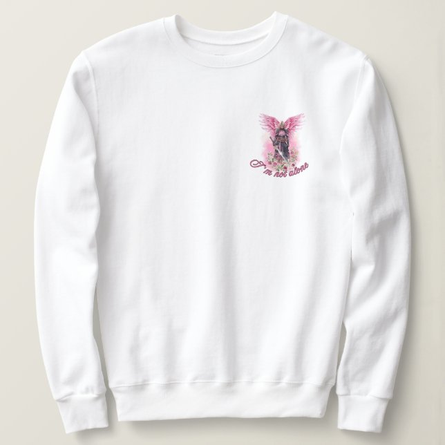 Sweatshirt Je ne suis pas seul à combattre le cancer du sein (Design devant)