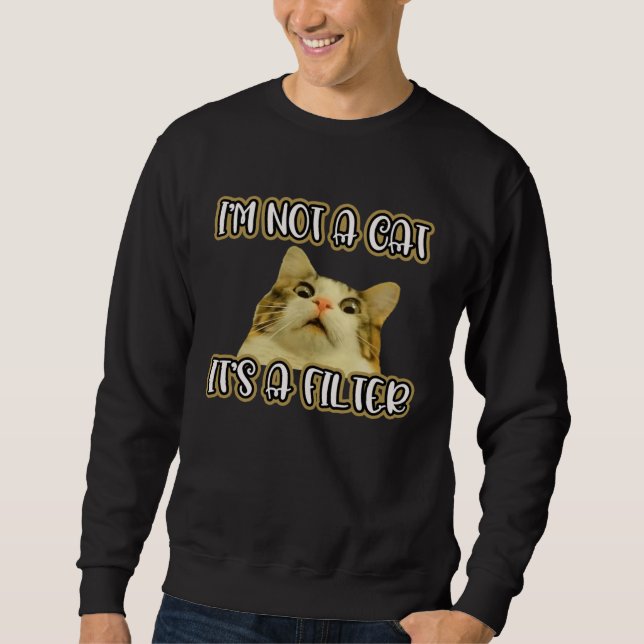 Sweatshirt Je ne suis pas un chat, c'est un filtre  Vidéo vir (Devant)