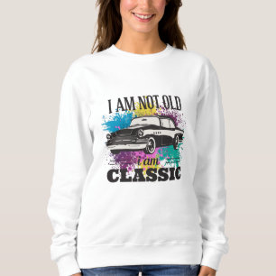 Sweatshirt Je ne suis pas vieux Je suis classique Grungy Colo