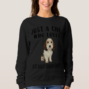 Sweatshirt Je Ne Suis Qu'Une Fille Qui Aime Petits Basset Gri