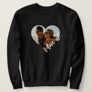 Sweatshirt Je nous aime Script Heart Photo Black
