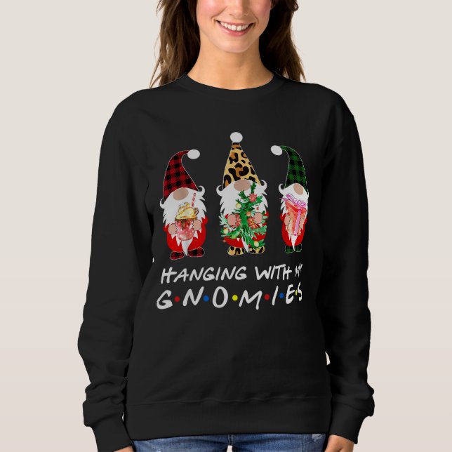 Sweatshirt Je Pais Avec Mes Gnomies Buffalo Joué Noël (Devant)