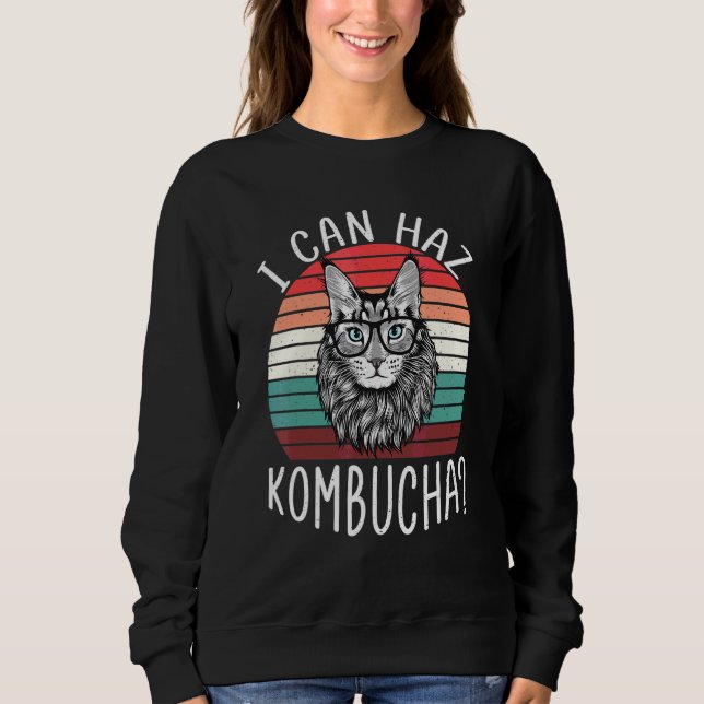 Sweatshirt Je Peux Haz Kombucha Chat Boire Probiotique T (Devant)