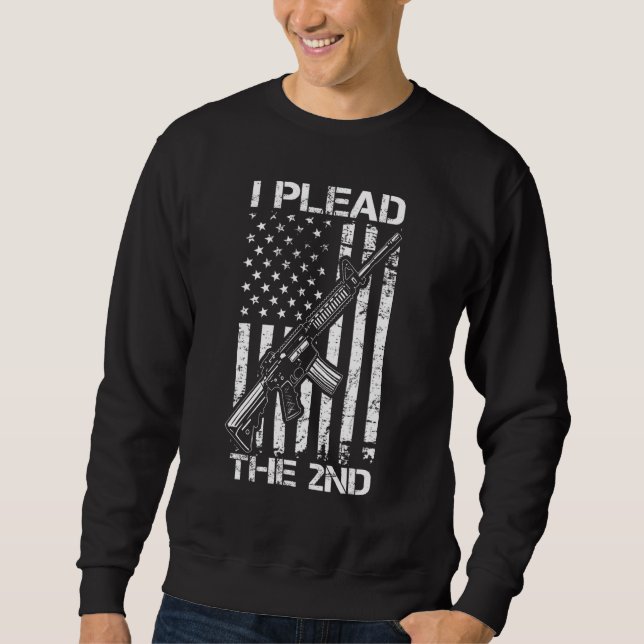Sweatshirt Je plaide le 2ème amendement AR15 drapeau USA Pro  (Devant)