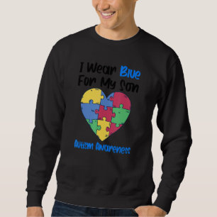 Sweatshirt Je Porte Du Bleu Pour Mon Fils Sensibilisation sur