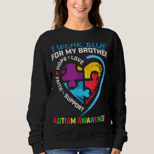 Sweatshirt Je Porte Du Bleu Pour Mon Puzzle Sensibilisation s