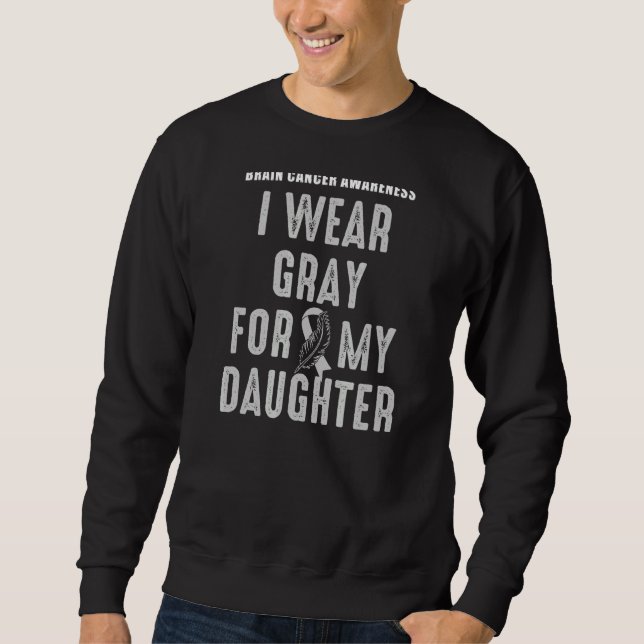 Sweatshirt Je Porte Du Gris Pour Ma Fille Sensibilisation À L (Devant)