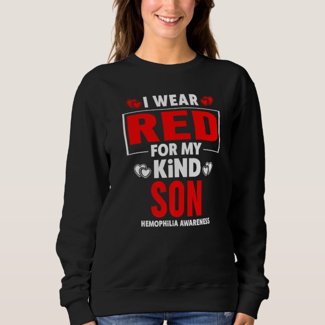Sweatshirt Je Porte Du Rouge Pour Mon Fils Sensibilisation À  (Devant)