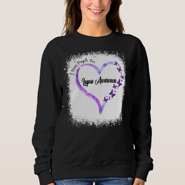 Sweatshirt Je Porte Du Ruban Violet Pour Lupus Sensibilisatio (Devant)