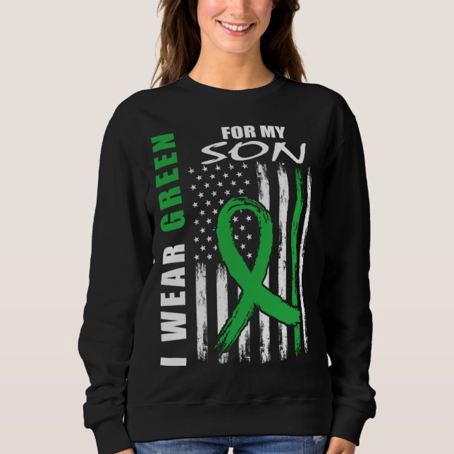 Sweatshirt Je porte du vert pour la sensibilisation à la mala (Devant)