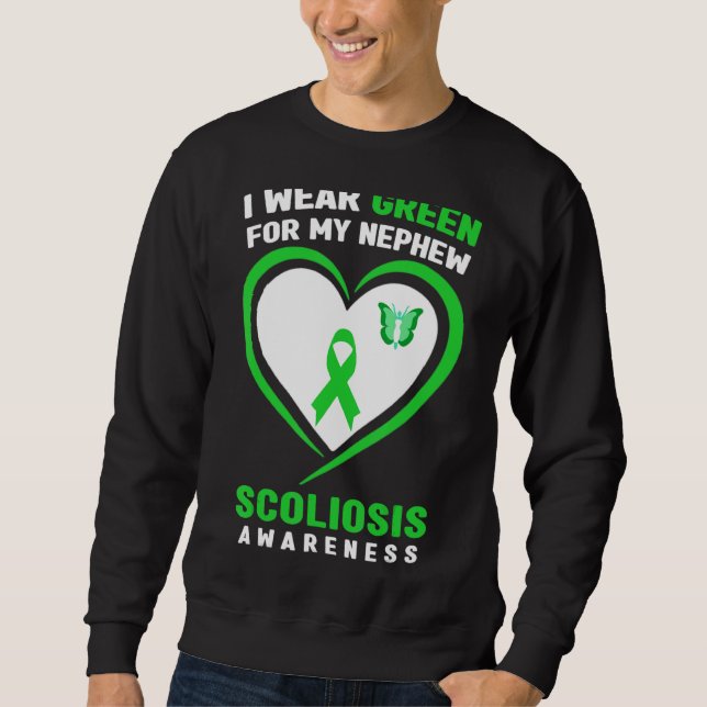 Sweatshirt Je Porte Du Vert Pour Ma Sensibilisation À La Scol (Devant)
