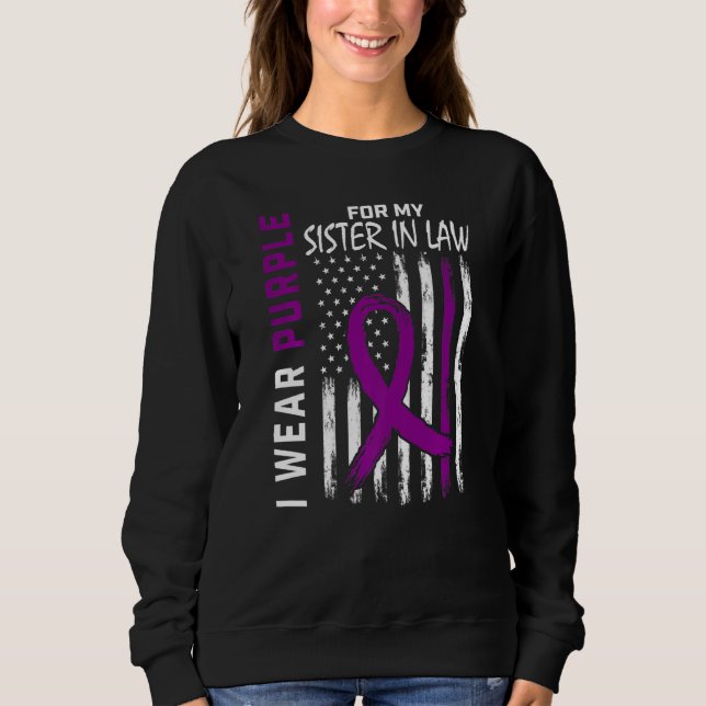 Sweatshirt Je Porte Du Violet Pour Ma Soeur Adjudant En Épile (Devant)