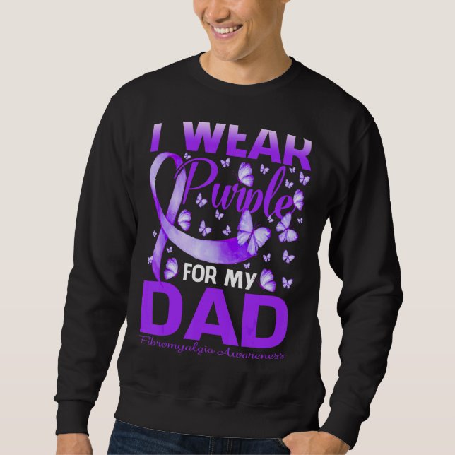 Sweatshirt Je Porte Du Violet Pour Mon Père Sensibilisation À (Devant)