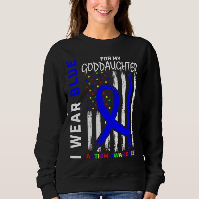 Sweatshirt Je Porte Le Drapeau De Sensibilisation sur l'autis (Devant)