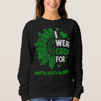 Sweatshirt Je porte le ruban de tournesol vert pour la santé 