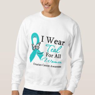 Sweatshirt Je porte le ruban turquoise pour tout le Cancer
