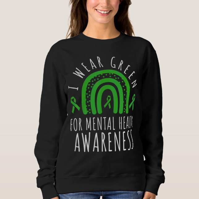 Sweatshirt Je Porte Le Vert Pour La Sensibilisation À La Sant (Devant)