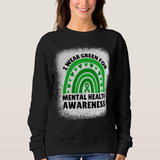 Sweatshirt Je Porte Le Vert Pour Le Mois De Sensibilisation À (Devant)